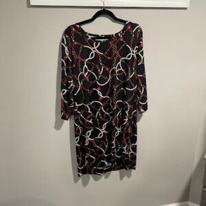 Lulu B UPF 50+ Travel Dress with 3/4 Sleeve- elegant black/red FREE SHIP